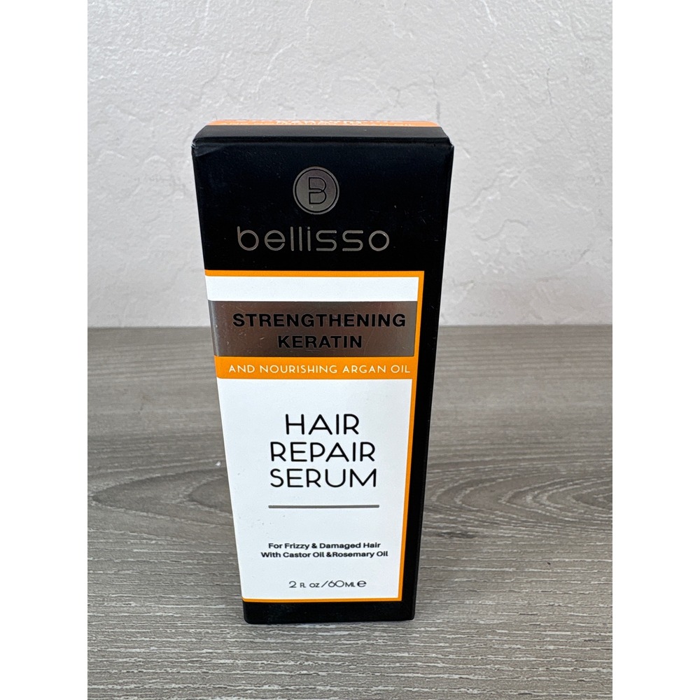 Bellisso Strengthening Keratin Hair Repair Serum Argan Castor Rosemary Oil 2oz